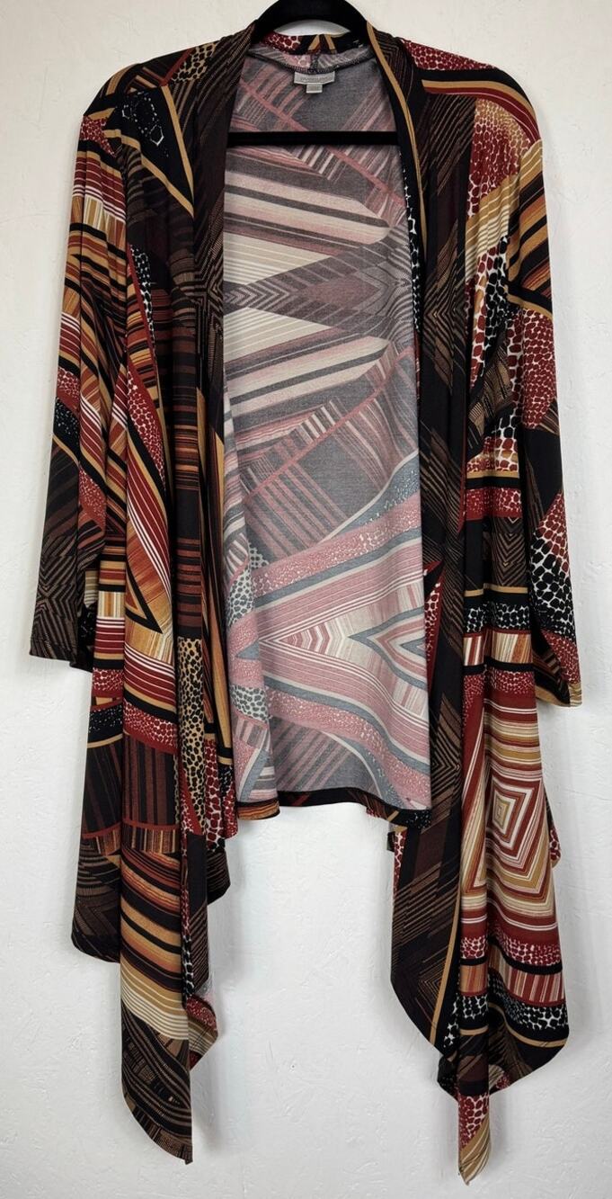 Avenue Brown Long Sleeve Cardigan Women's 26/28